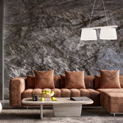 Pakabinamas šviestuvas AIDA ant laido, 2xE27/60W/230V, skersmuo 35 cm, ąžuolas/balta