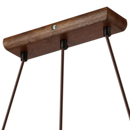 Pakabinamas šviestuvas AIDA ant laido 3xE27/60W/230V, Ø 25 cm, ąžuolas/riešutmedis