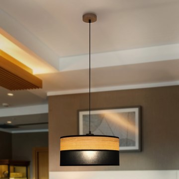 Pakabinamas šviestuvas ALBA su laidu 1xE27/15W/230V Ø 45 cm juoda/ruda