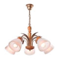 Pakabinamas šviestuvas ant grandinėlės TULIPAN 5xE27/60W/230V ąžuolo spalvos