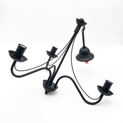 Pakabinamas šviestuvas ant grandinės ANTON 3xE14/15W/230V juodas