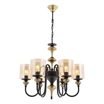 Pakabinamas šviestuvas ant grandinės BUSAN 6xE27/40W/230V auksinis