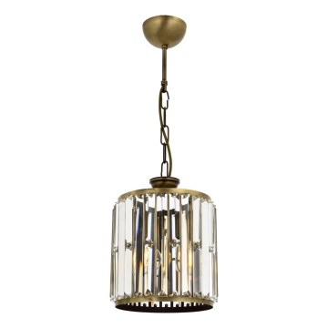 Pakabinamas šviestuvas ant grandinės CRYSTALLINE 1xE27/6W/230V, bronzos spalvos