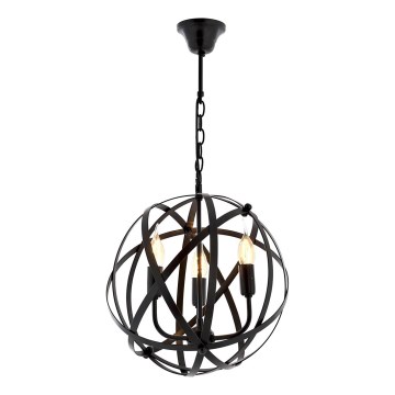 Pakabinamas šviestuvas ant grandinės IRONBALL 3xE27/40W/230V juodas
