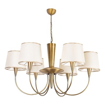 Pakabinamas šviestuvas ant grandinės PARDO 6xE27/40W/230V auksinis/kreminis