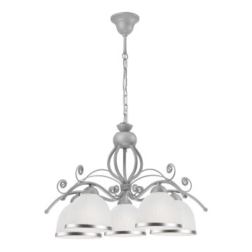 Pakabinamas šviestuvas ant grandinės RETRO II 5xE27/60W/230V sidabrinis