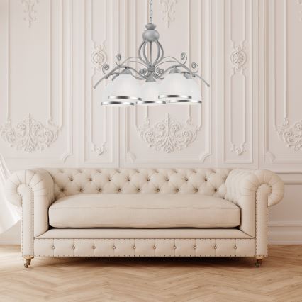 Pakabinamas šviestuvas ant grandinės RETRO II 5xE27/60W/230V sidabrinis