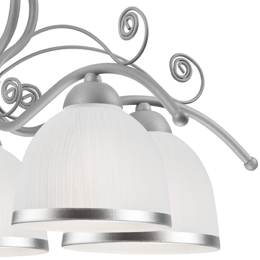 Pakabinamas šviestuvas ant grandinės RETRO II 5xE27/60W/230V sidabrinis