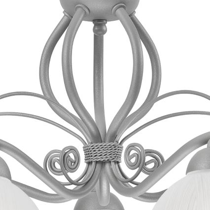 Pakabinamas šviestuvas ant grandinės RETRO II 5xE27/60W/230V sidabrinis