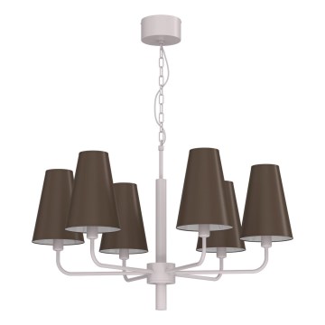 Pakabinamas šviestuvas ant grandinės TORTOLA 6xE14/15W/230V ruda/kreminė