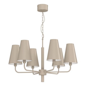 Pakabinamas šviestuvas ant grandinės TORTOLA 6xE14/15W/230V smėlio spalvos