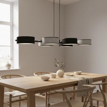 Pakabinamas šviestuvas ant kabelio DRUMZ 6xE14/10W/230V juoda/pilka