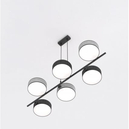 Pakabinamas šviestuvas ant kabelio DRUMZ 6xE14/10W/230V juoda/pilka