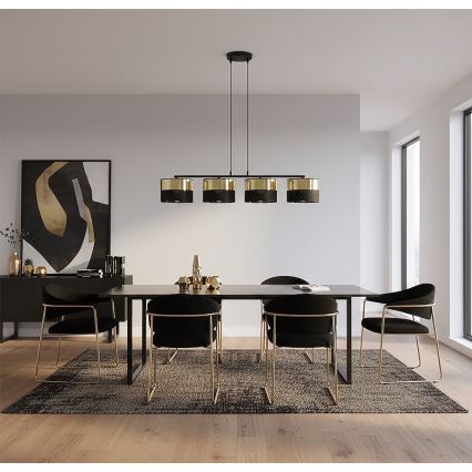 Pakabinamas šviestuvas ant kabelio LUX 4xE27/15W/230V juodas/auksinis