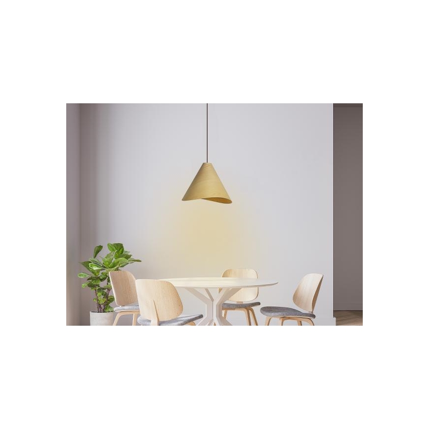 Pakabinamas šviestuvas ant laido 1xE27/60W/230V skersmuo 33 cm masyvas/ąžuolas/kaučiukmedis