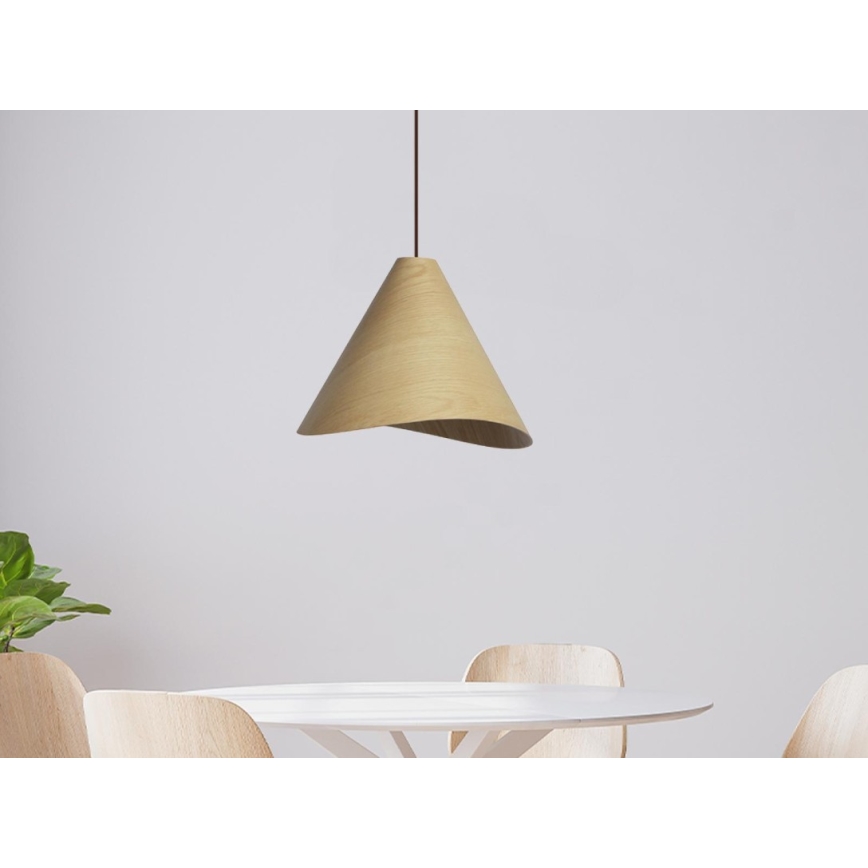 Pakabinamas šviestuvas ant laido 1xE27/60W/230V skersmuo 33 cm masyvas/ąžuolas/kaučiukmedis