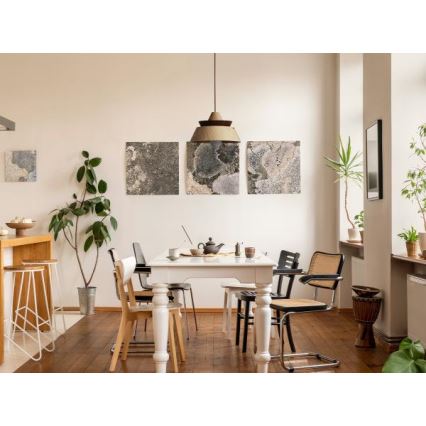 Pakabinamas šviestuvas ant laido 1xE27/60W/230V, skersmuo 33 cm masyvas/ąžuolas/riešutmedis/kaučiukmedis