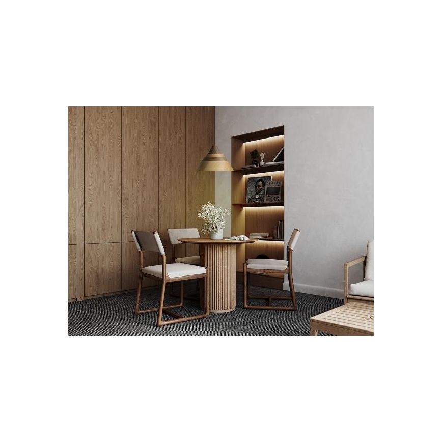 Pakabinamas šviestuvas ant laido, 1xE27/60W/230V, skersmuo 33 cm, pagamintas iš masyvaus medžio – ąžuolas, riešutas arba kaučiukmedis