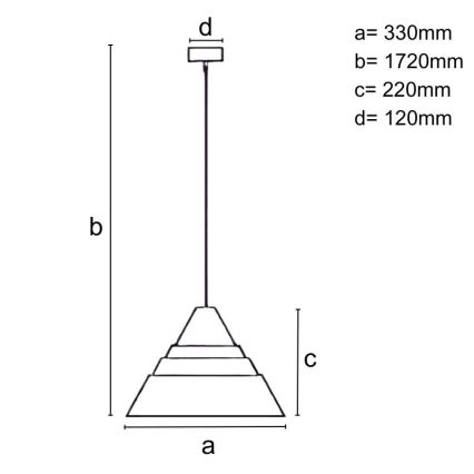 Pakabinamas šviestuvas ant laido, 1xE27/60W/230V, skersmuo 33 cm, pagamintas iš masyvaus medžio – ąžuolas, riešutas arba kaučiukmedis