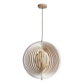 Pakabinamas šviestuvas ant laido 1xE27/60W/230V, skersmuo 43,5 cm, masyvas/faneruotė/bukas/kaučiukmedis