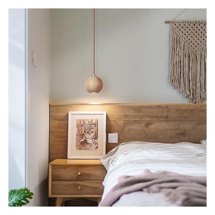 Pakabinamas šviestuvas ant laido 1xGU10/10W/230V skersmuo 11 cm masyvas/uosis