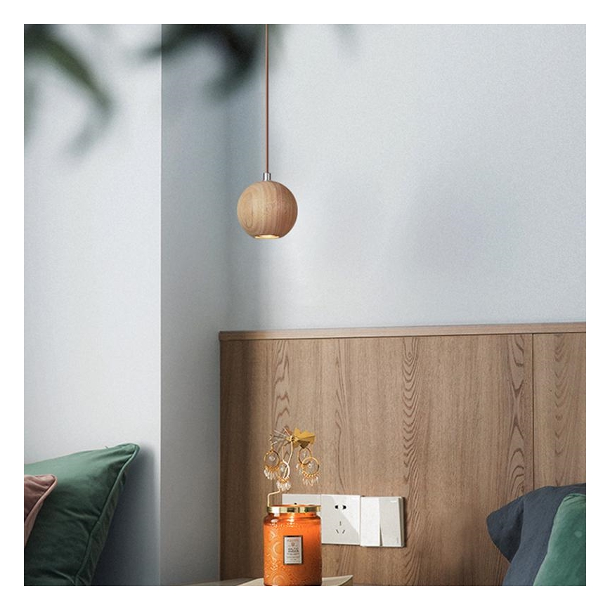 Pakabinamas šviestuvas ant laido 1xGU10/10W/230V skersmuo 11 cm masyvas/uosis