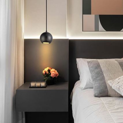 Pakabinamas šviestuvas ant laido 1xGU10/10W/230V, skersmuo 11 cm, masyvas / uosis