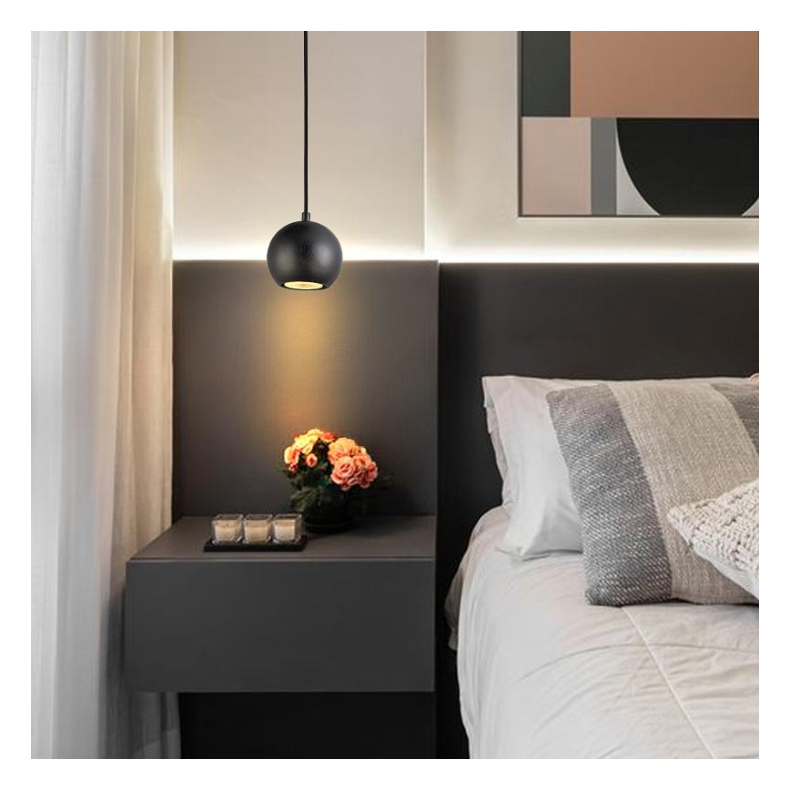 Pakabinamas šviestuvas ant laido 1xGU10/10W/230V, skersmuo 11 cm, masyvas / uosis