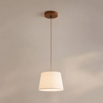 Pakabinamas šviestuvas ant laido AIDA 1xE27/15W/230V, skersmuo 25 cm, ąžuolas/kreminė