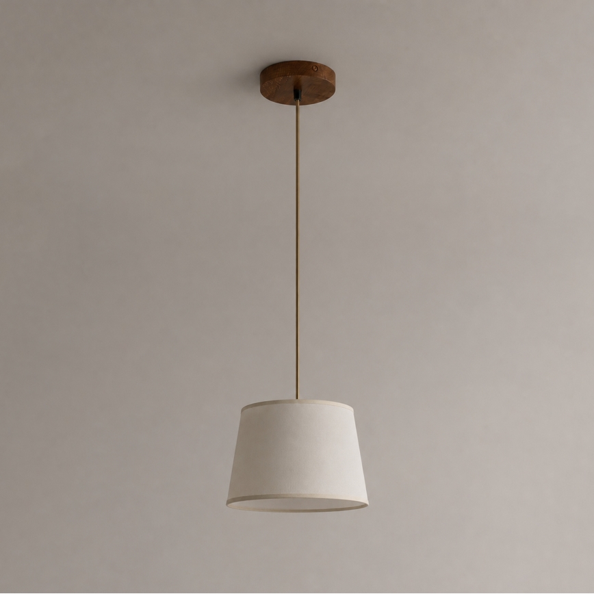 Pakabinamas šviestuvas ant laido AIDA 1xE27/15W/230V, skersmuo 25 cm, ąžuolas/kreminė