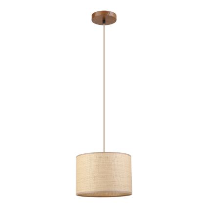 Pakabinamas šviestuvas ant laido AIDA 1xE27/15W/230V, skersmuo 25 cm, ąžuolas/rafija