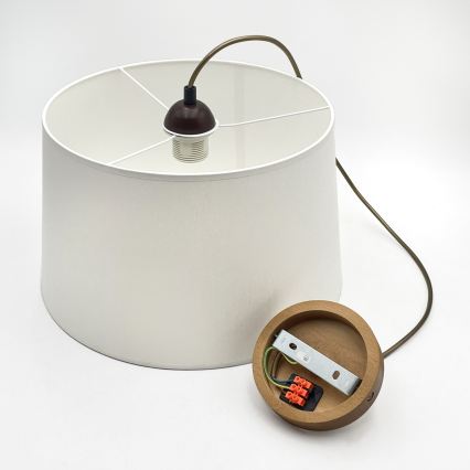 Pakabinamas šviestuvas ant laido AIDA 1xE27/60W/230V, skersmuo 35 cm, ąžuolas/ruda/balta