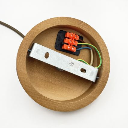 Pakabinamas šviestuvas ant laido AIDA 1xE27/60W/230V, skersmuo 35 cm, ąžuolas/ruda/balta