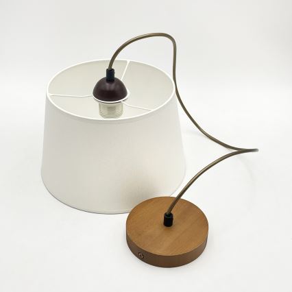 Pakabinamas šviestuvas ant laido AIDA 1xE27/60W/230V Ø 25 cm ąžuolas/ruda/balta