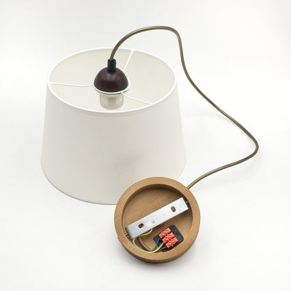 Pakabinamas šviestuvas ant laido AIDA 1xE27/60W/230V Ø 25 cm ąžuolas/ruda/balta