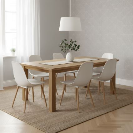 Pakabinamas šviestuvas ant laido AIDA 1xE27/60W/230V Ø 35 cm, ąžuolas/balta