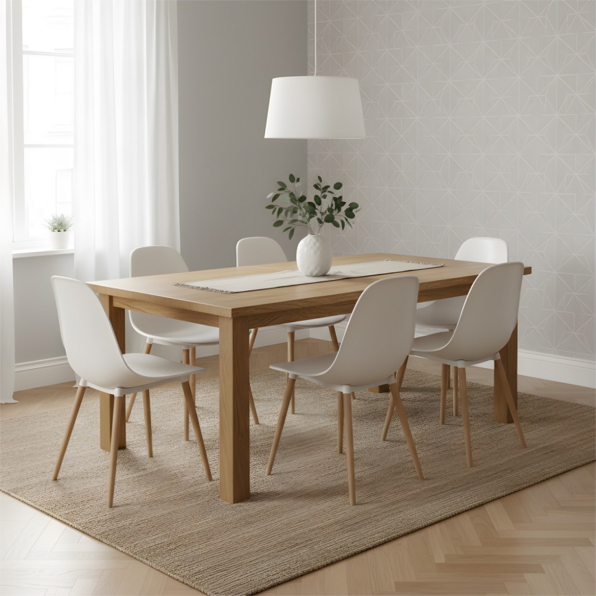 Pakabinamas šviestuvas ant laido AIDA 1xE27/60W/230V Ø 35 cm, ąžuolas/balta