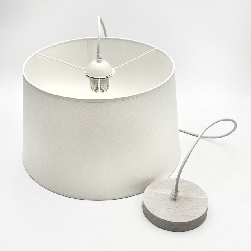 Pakabinamas šviestuvas ant laido AIDA 1xE27/60W/230V Ø 35 cm, ąžuolas/balta