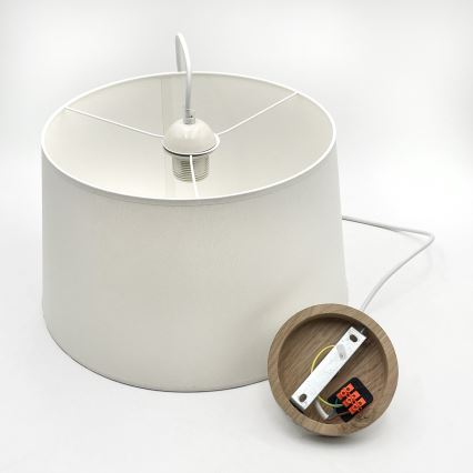 Pakabinamas šviestuvas ant laido AIDA 1xE27/60W/230V Ø 35 cm, ąžuolas/balta