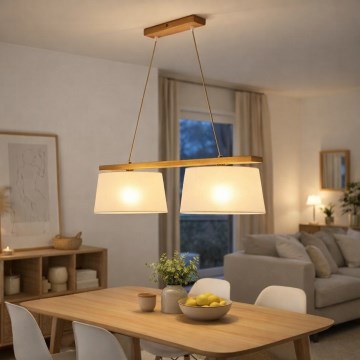 Pakabinamas šviestuvas ant laido AIDA 2xE27/60W/230V, skersmuo 35 cm, ąžuolas