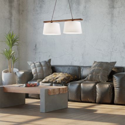 Pakabinamas šviestuvas ant laido AIDA 2xE27/60W/230V skersmuo 35 cm ąžuolas/riešutas