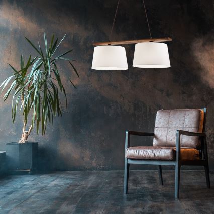 Pakabinamas šviestuvas ant laido AIDA 2xE27/60W/230V skersmuo 35 cm ąžuolas/riešutas