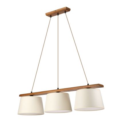 Pakabinamas šviestuvas ant laido AIDA 3xE27/15W/230V Ø 25 cm ąžuolas/kreminė