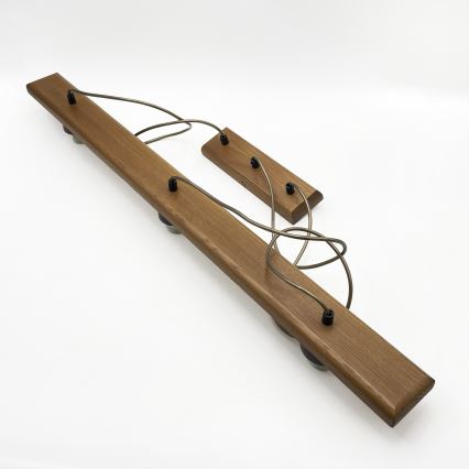 Pakabinamas šviestuvas ant laido AIDA 3xE27/15W/230V Ø 25 cm ąžuolas/rafija