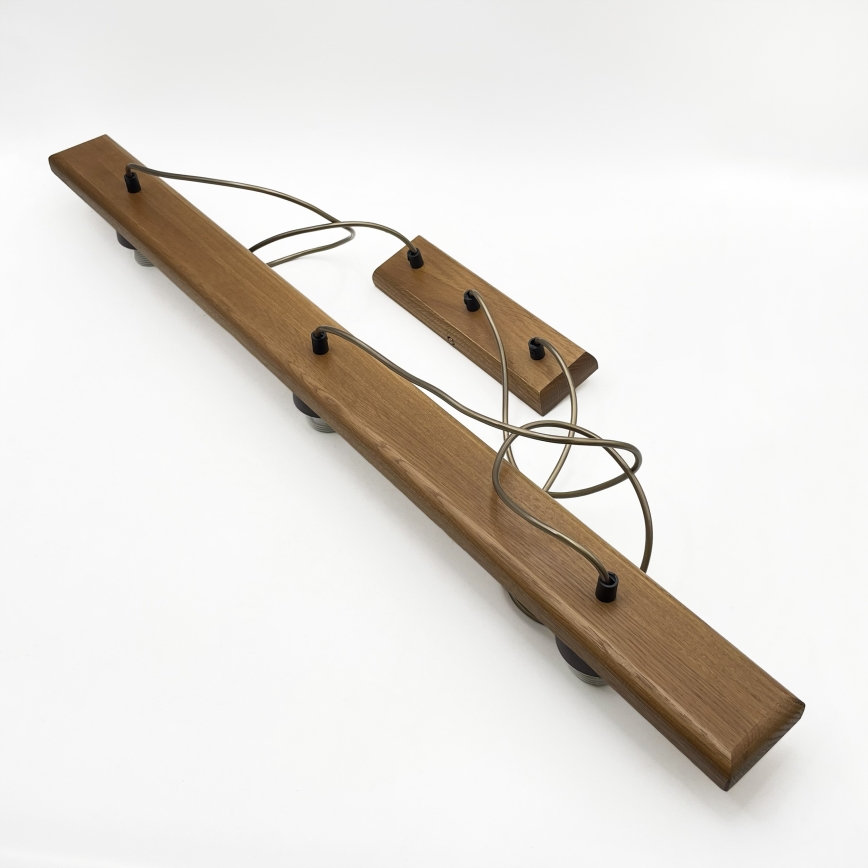 Pakabinamas šviestuvas ant laido AIDA 3xE27/15W/230V Ø 25 cm ąžuolas/rafija
