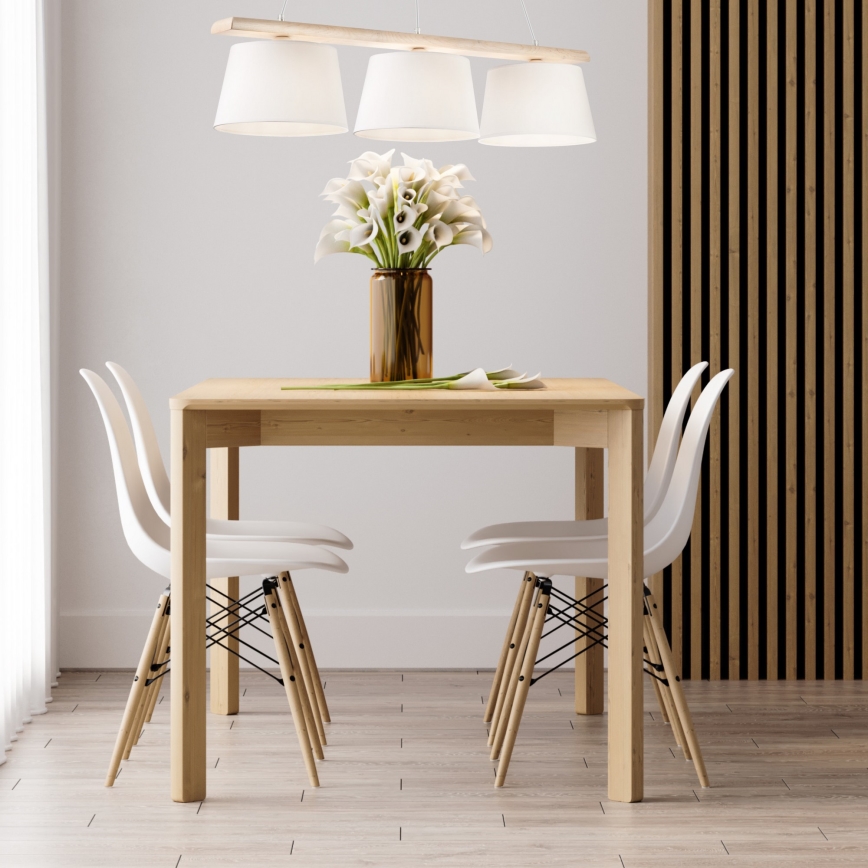 Pakabinamas šviestuvas ant laido AIDA 3xE27/60W/230V ąžuolas/balta