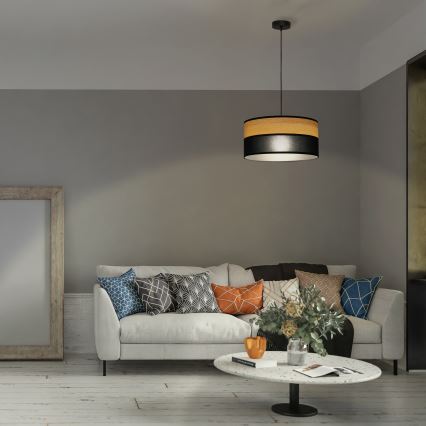 Pakabinamas šviestuvas ant laido ALBA 1xE27/15W/230V, skersmuo 45 cm, juoda/ruda