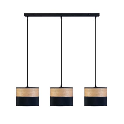 Pakabinamas šviestuvas ant laido ALBA 3xE27/15W/230V juoda/ruda