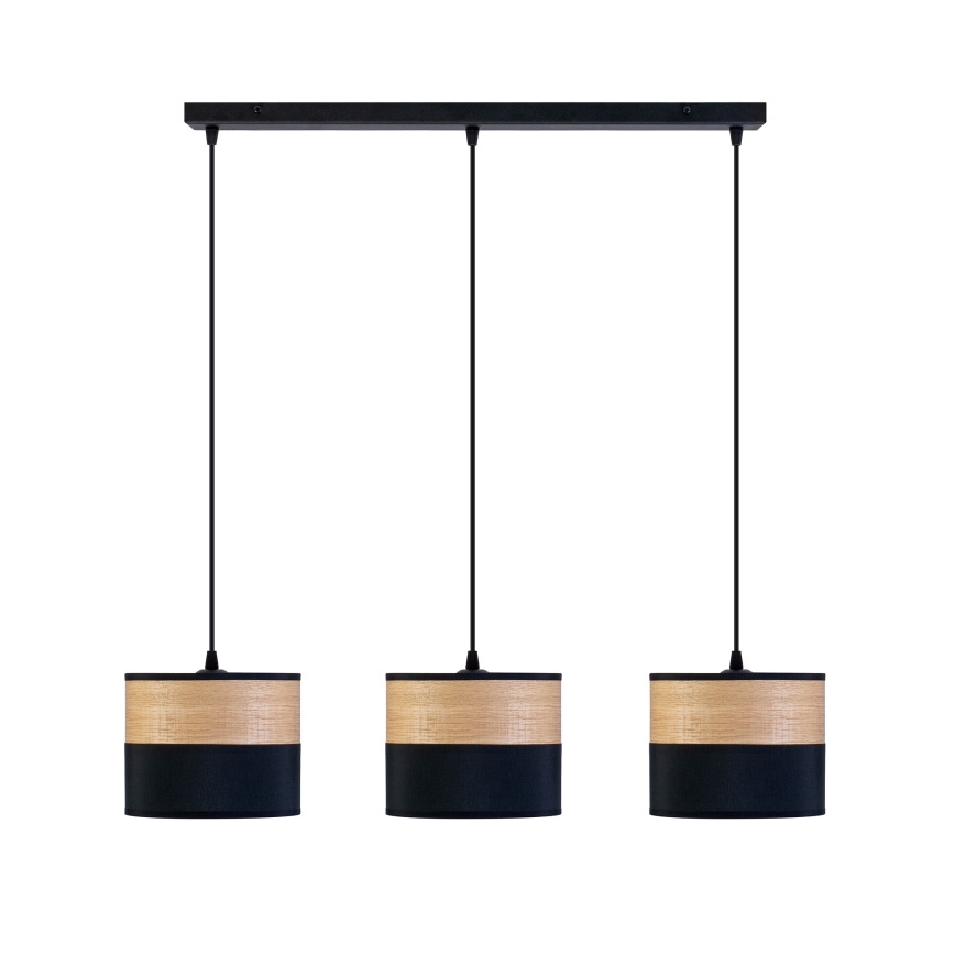 Pakabinamas šviestuvas ant laido ALBA 3xE27/15W/230V juoda/ruda