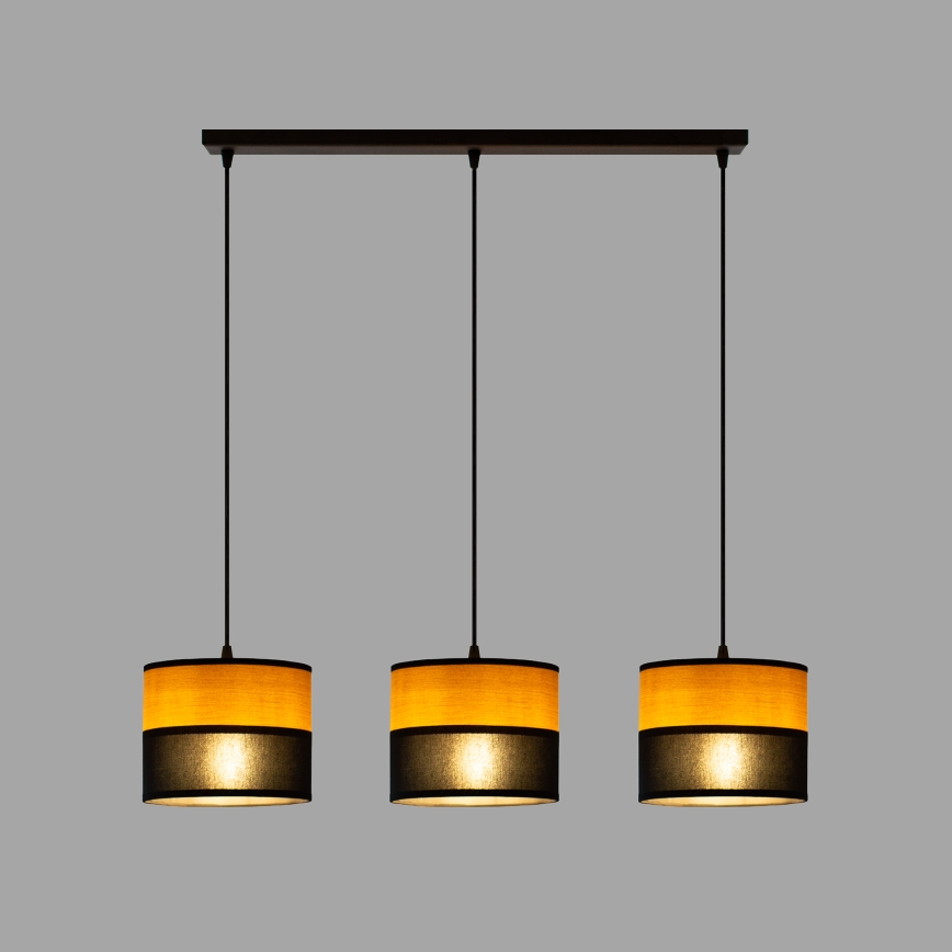 Pakabinamas šviestuvas ant laido ALBA 3xE27/15W/230V juoda/ruda